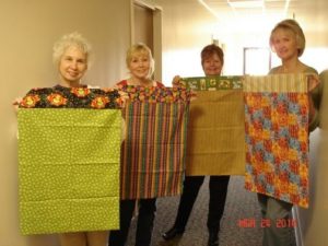 A sampling of the 53 pillow cases made for Casa Betania Fuente de Vida by the TVBC crafters.