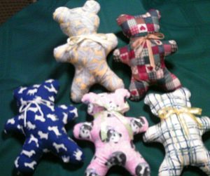Just a few of the bears that the TVBC Crafters have been making for local police and fire departments to give to children in crisis.